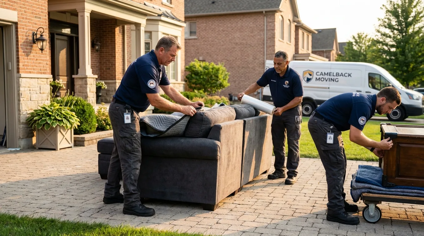 Large estate moving crew wrapping furniture in Accokeek, MD